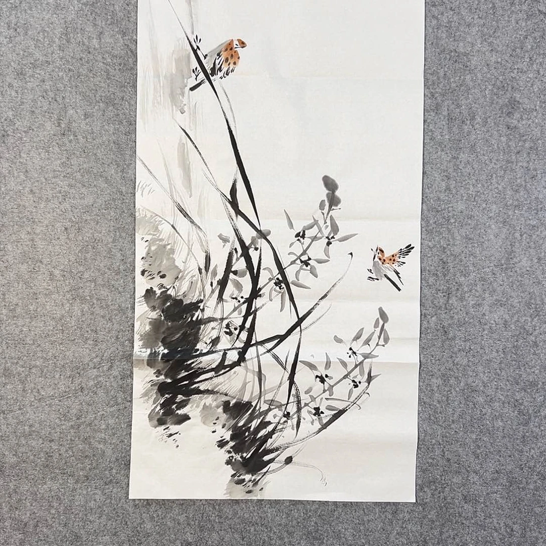 国画324 花鸟在此鸣叫时还要一