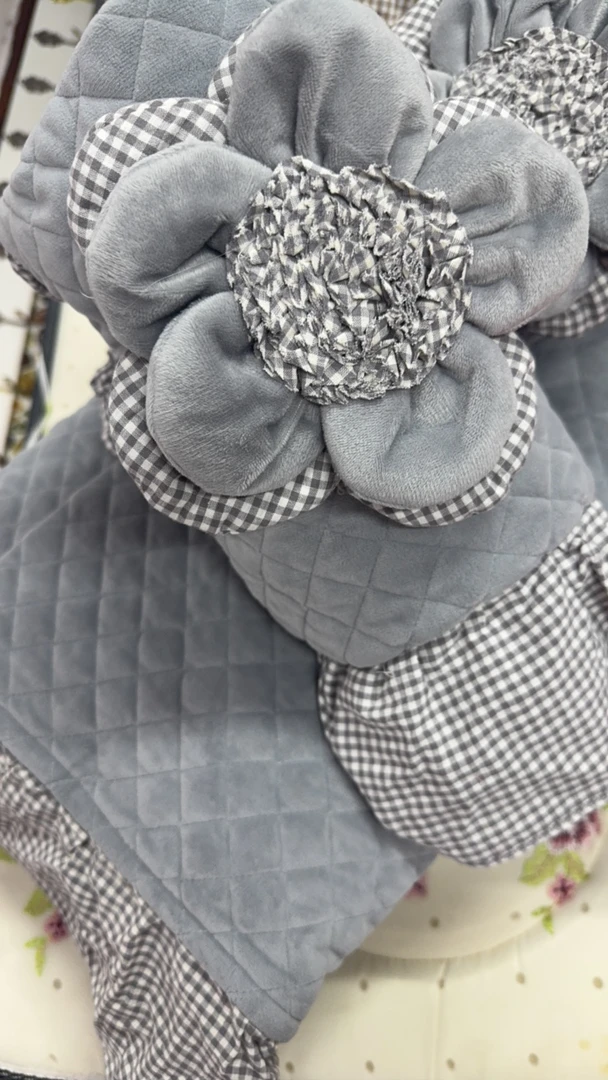 床盖三件套  韩式小花  灰