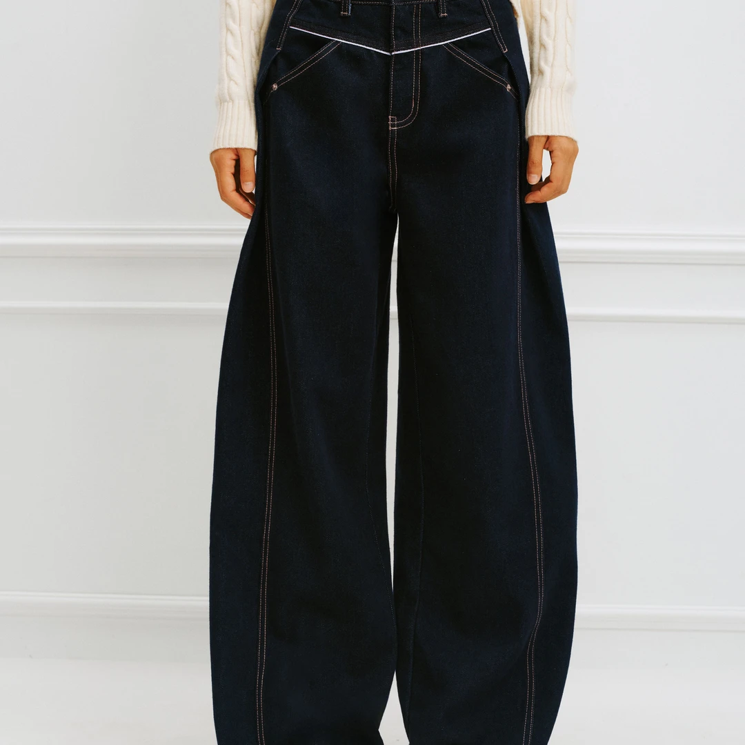 IFIKNOW Baggy Wide Leg Jeans#1997原牛赤耳侧褶结构直筒牛仔裤
