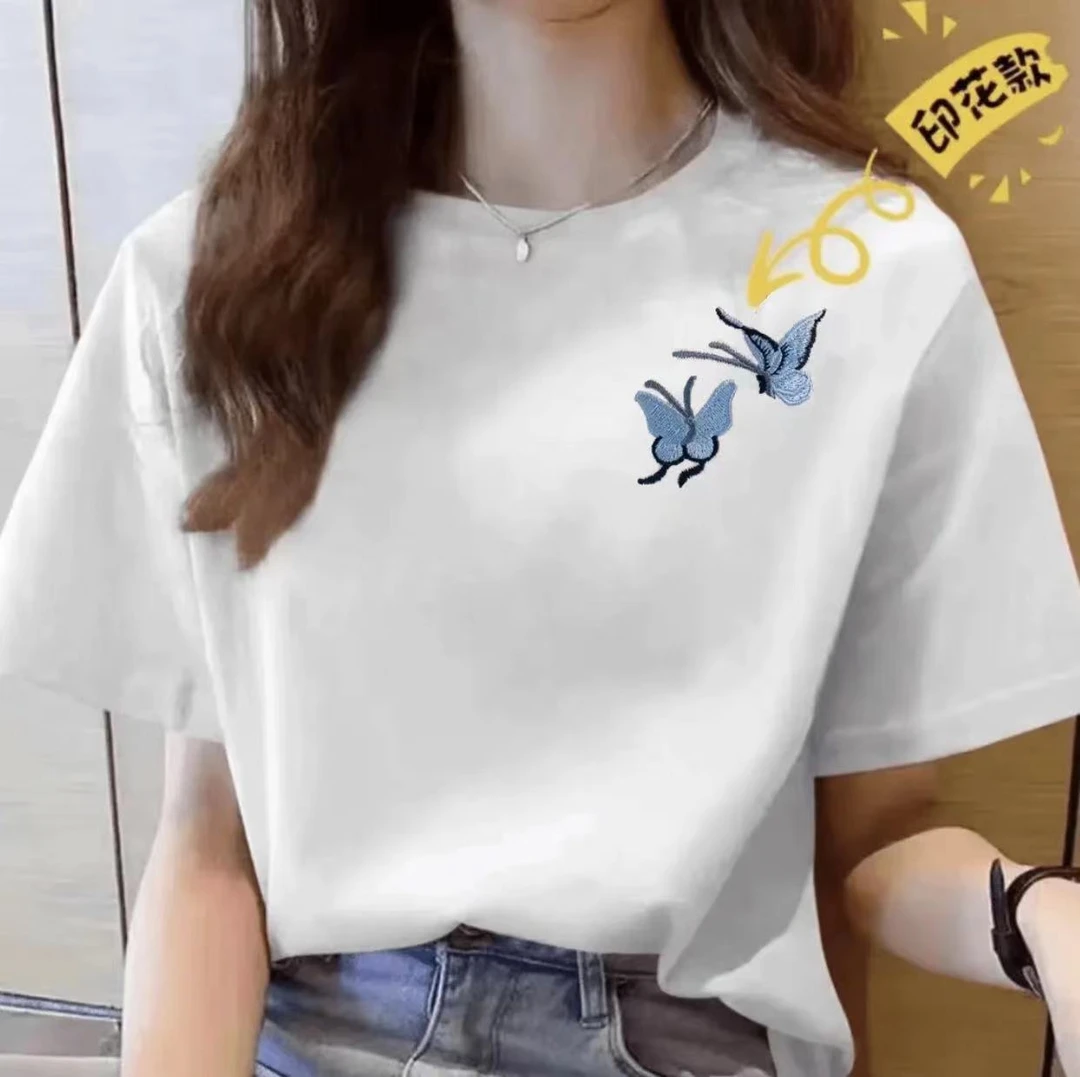 【撤柜专卖】新款潮流圆领印花短袖T恤时尚休闲百搭情侣款