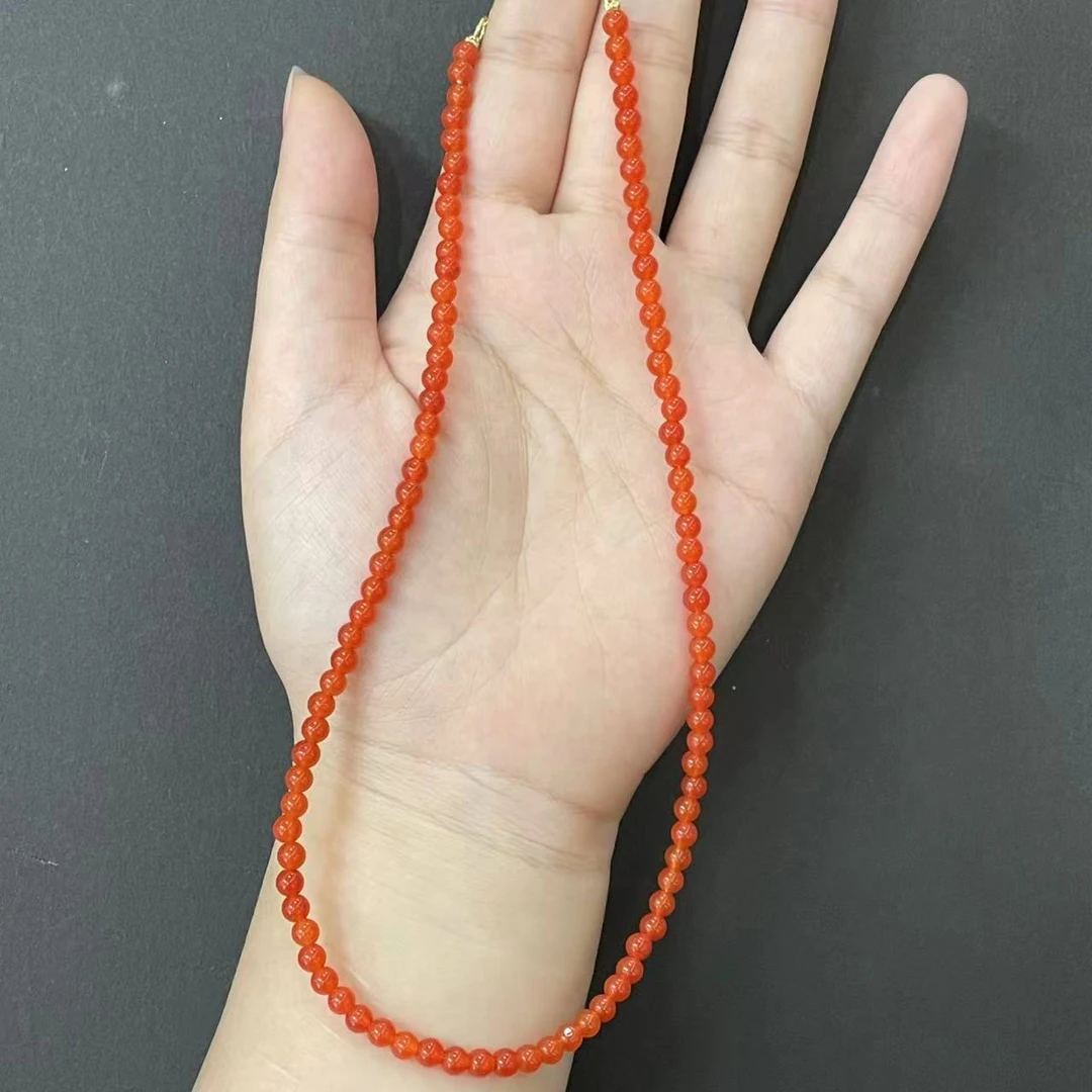 南红小米珠锁骨链4m*（多样性发一件）-035