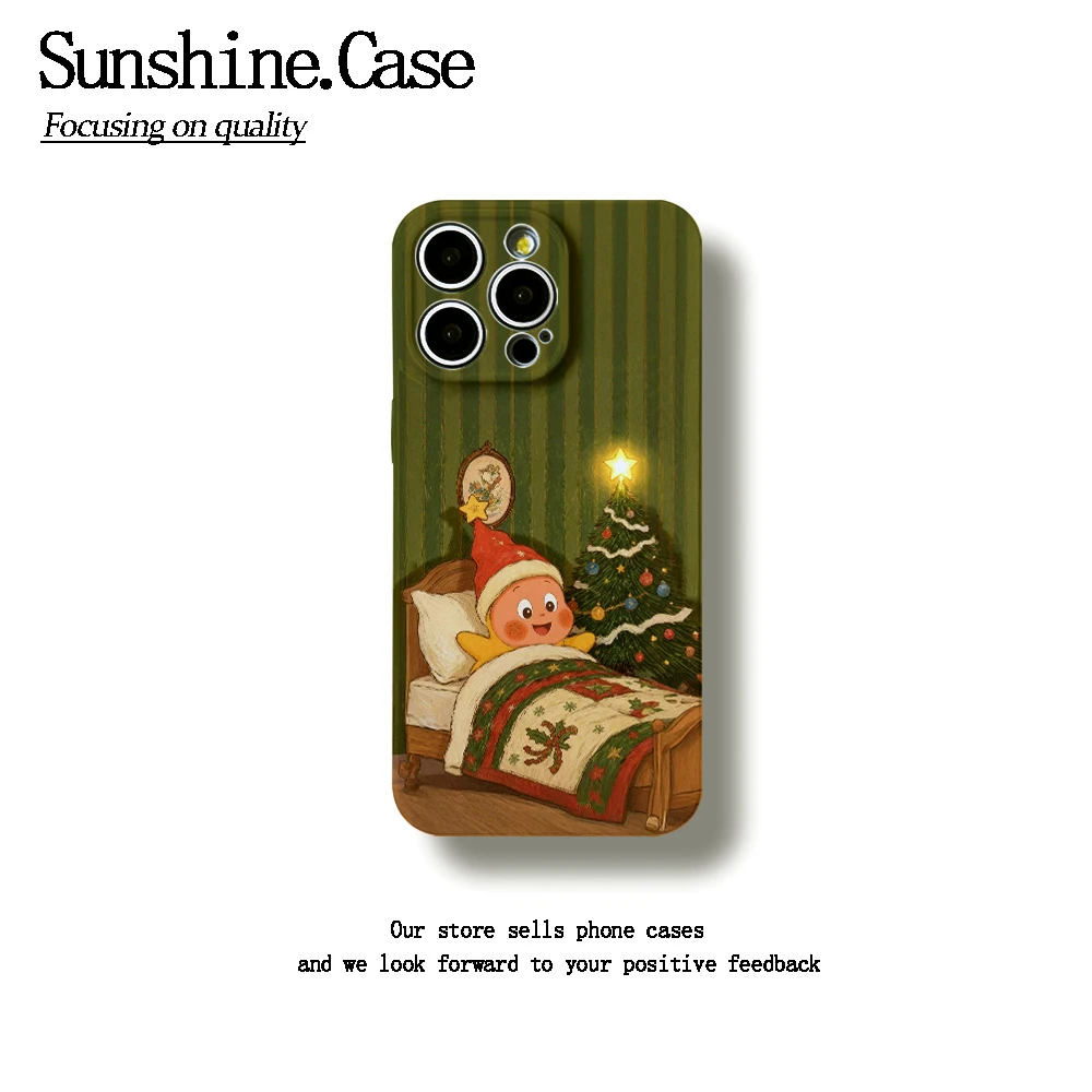 圣诞星星人菲林软壳适用苹果17华为vivo小米oppo一加防摔手机壳