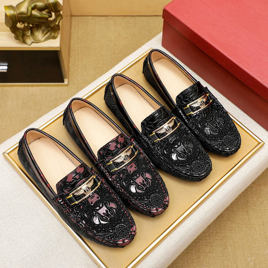 新款经典高端真皮豆豆鞋软底软面乐福鞋男鞋时尚百搭潮流休闲皮鞋