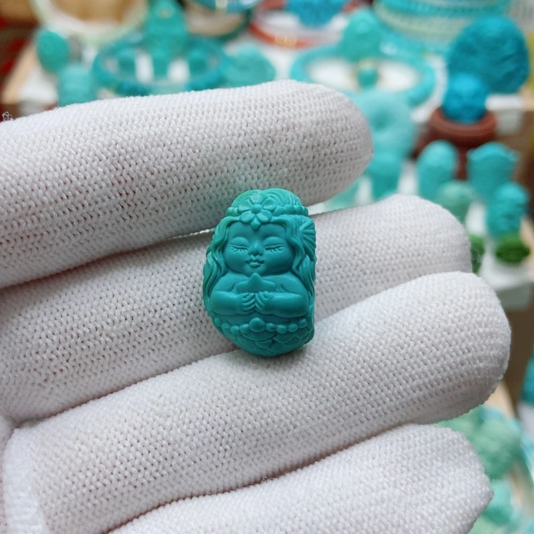 绿松石未镶嵌美人鱼