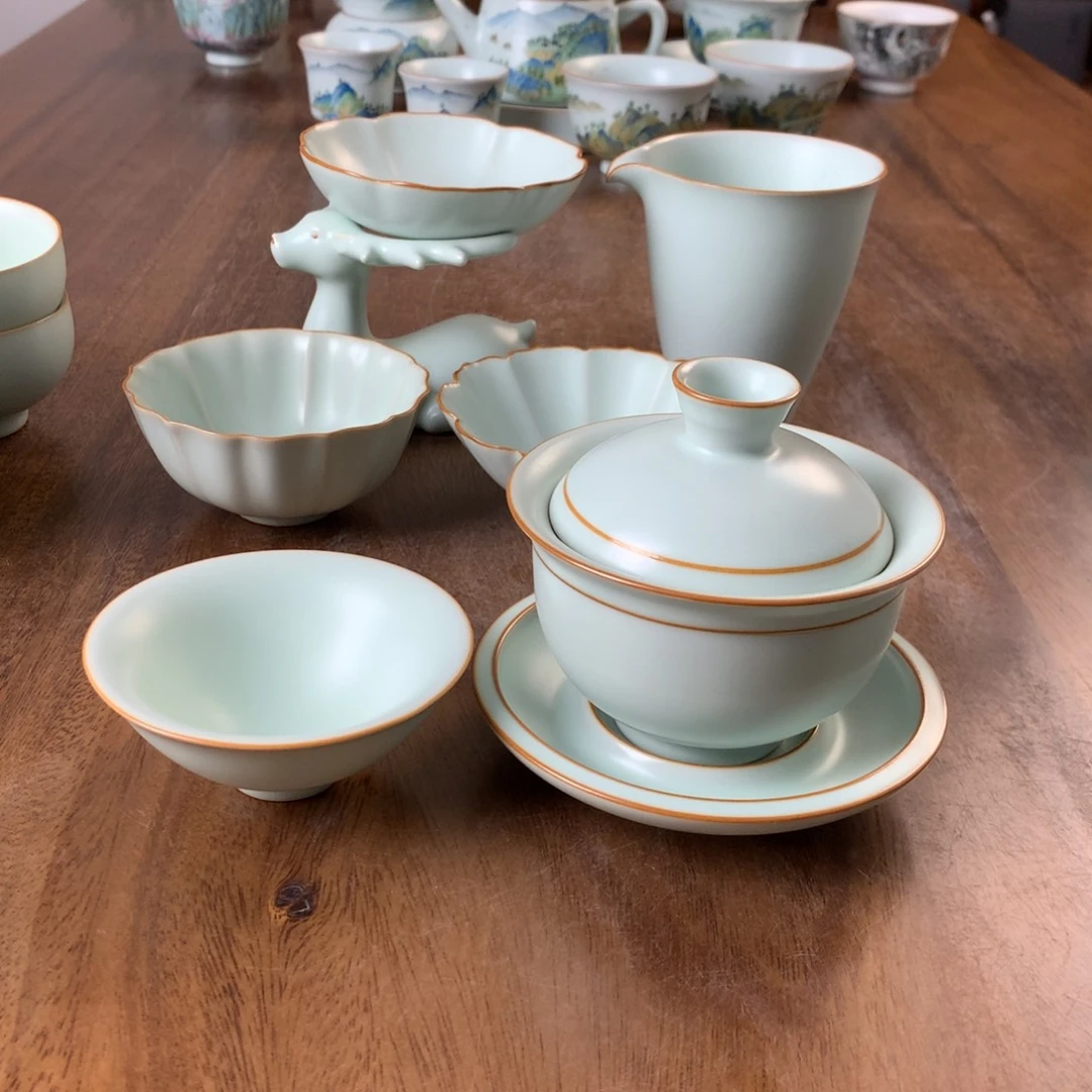 大****视仙南汝窑天青元宝➕2斗笠不开片