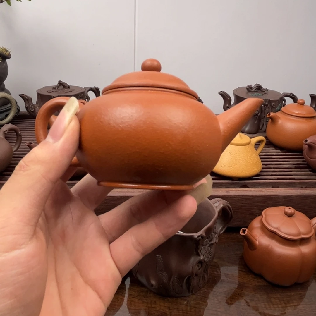 鹏***里茶宠紫砂黄龙山朱泥水平