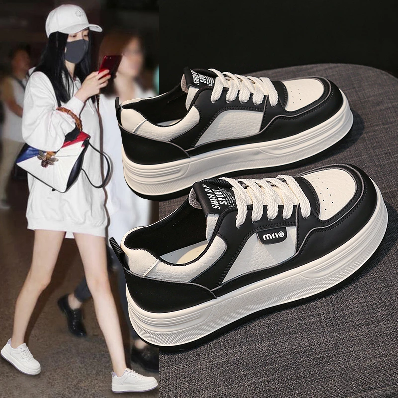 2025新款厚5公分小白鞋时尚休闲 女鞋百搭厚底板鞋韩版学生运动鞋