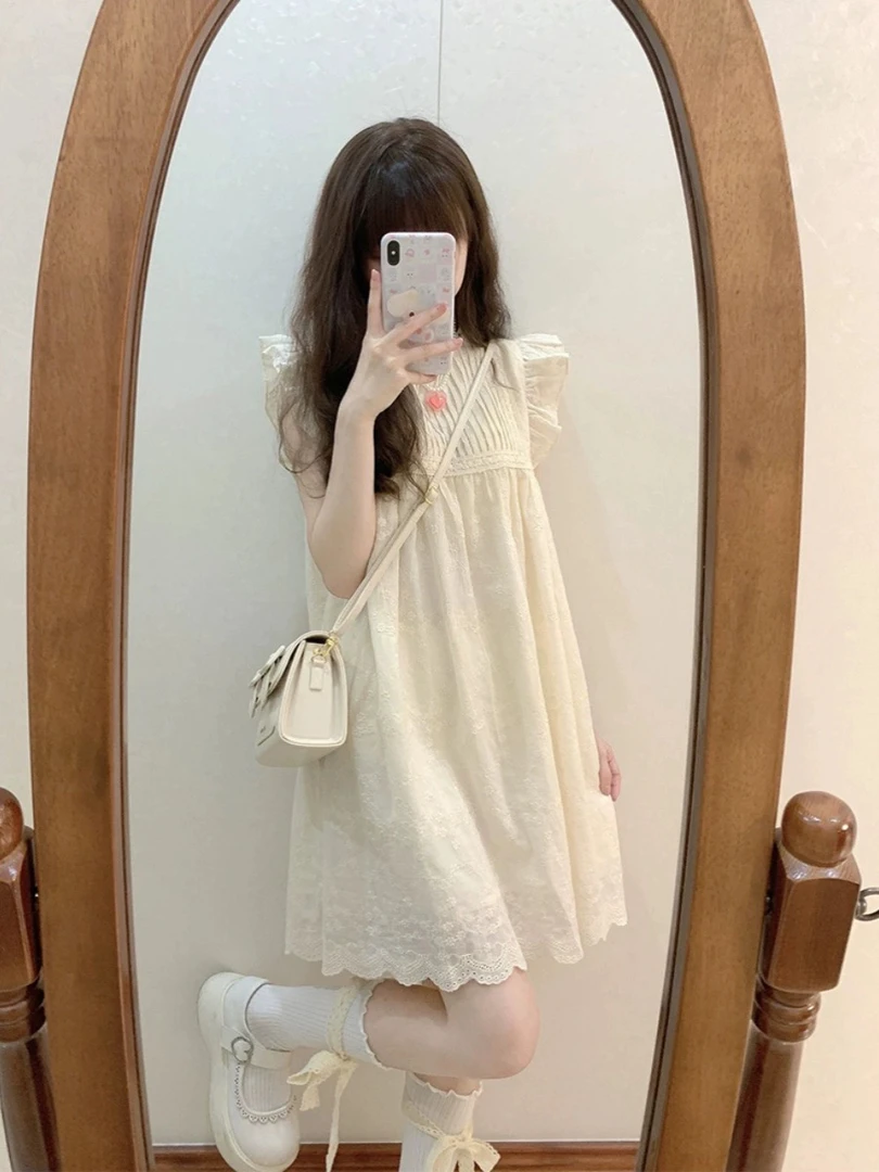 法式小飞袖初恋公主连衣裙子夏季女装2025新款小个子时尚显瘦短裙
