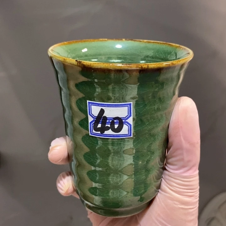 瓷片五厂绿釉闻香杯约200ml微瑕疵