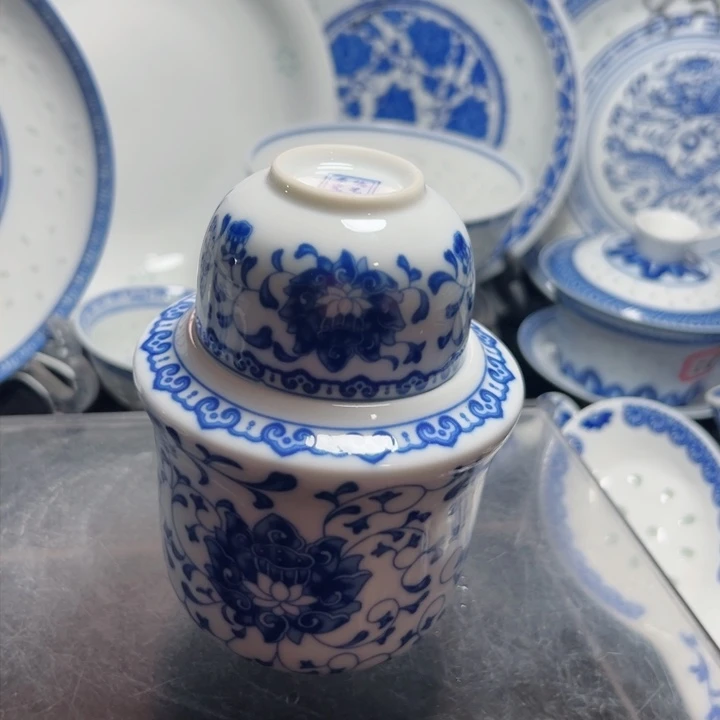碗青花温酒壶三件套