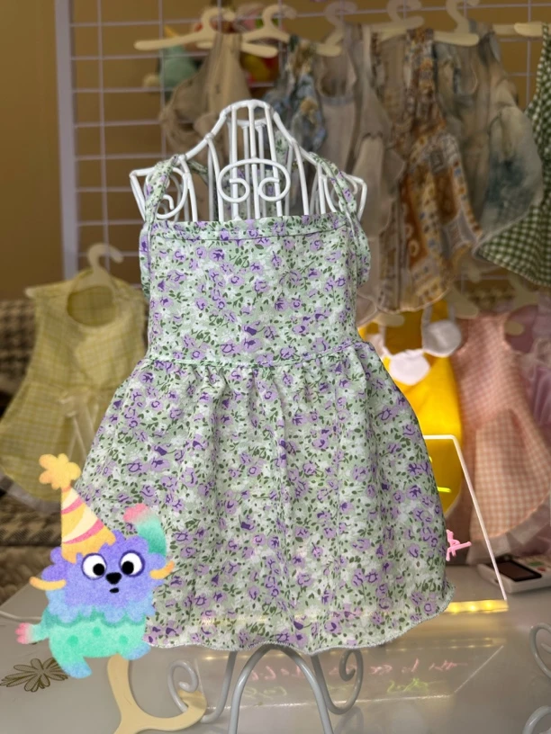狗衣服夏季薄款洋气无袖吊带背心裙碎花新款