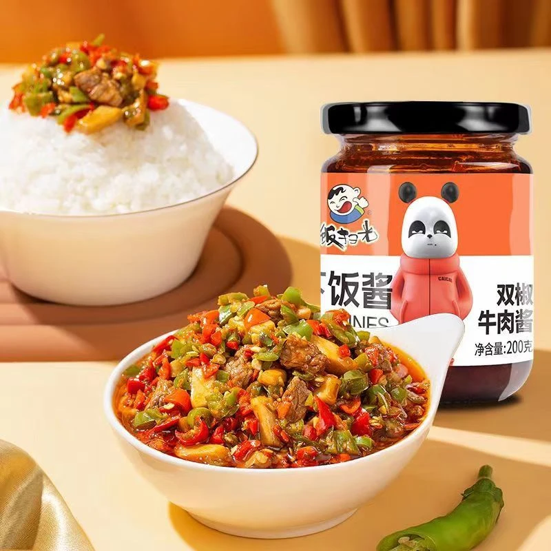 饭扫光香菇牛肉酱双椒剁椒青椒开胃下饭酱四川拌面拌饭夹馍酱佐餐
