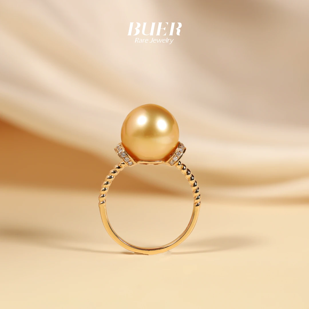 【不二】南洋金珠18k金戒指海水珍珠戒指