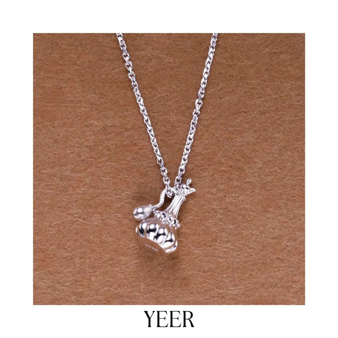 坠链均925银 YEER 小众法式复古鸢尾气囊香水瓶OT扣项链 高级感