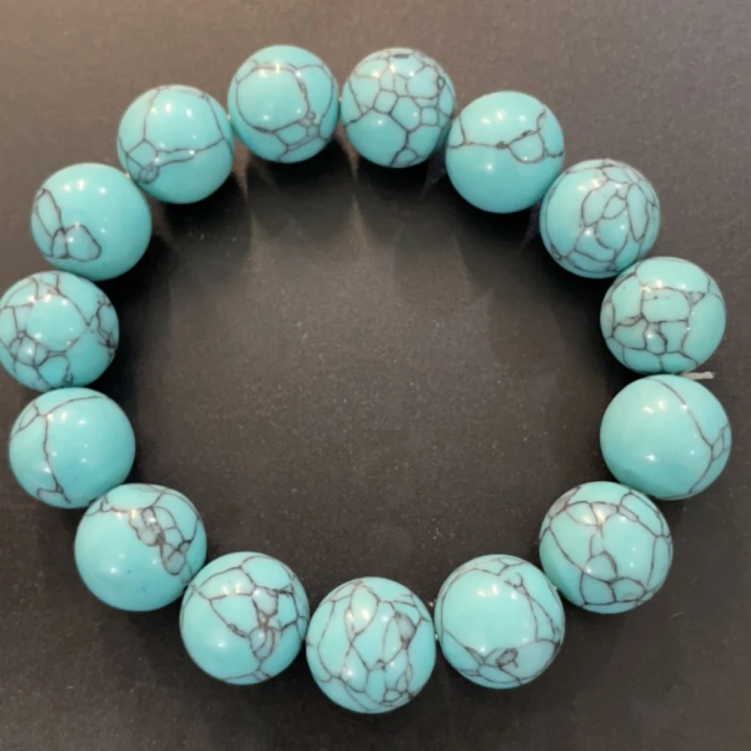 75  卡14海蓝铁线手串