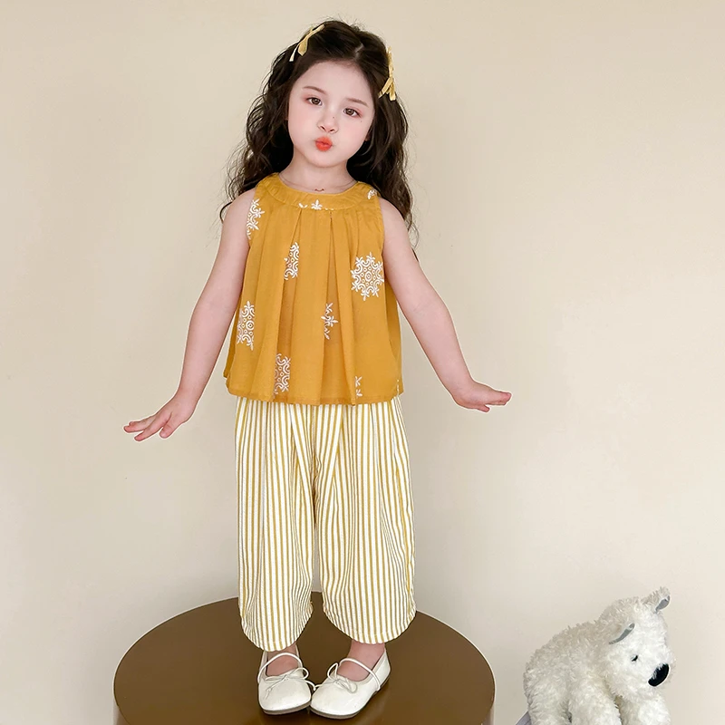 女童套装夏2025新款洋气儿童超好看女宝宝夏装衣服小童两件套薄款