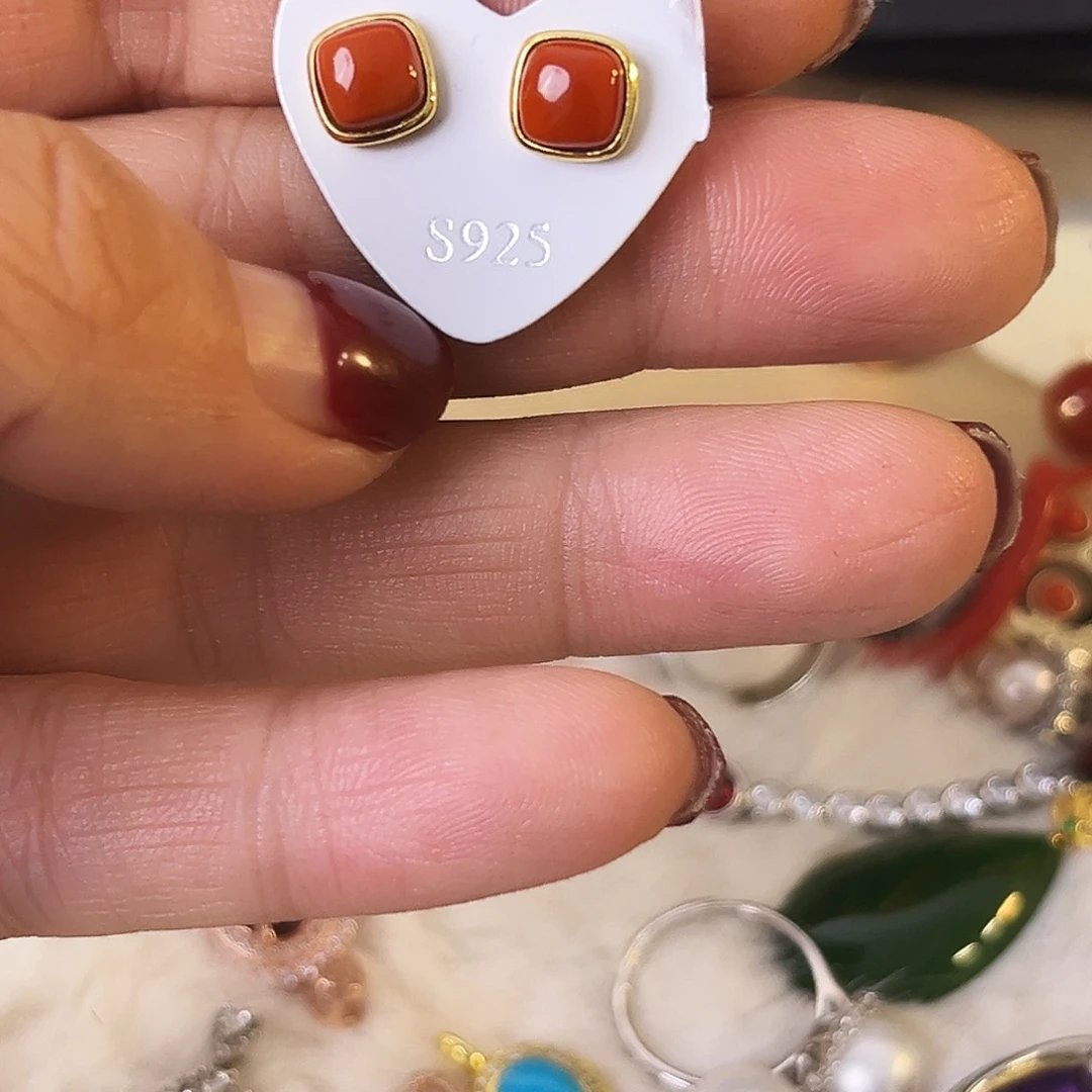 玛瑙/玉髓银S925镶嵌戒指