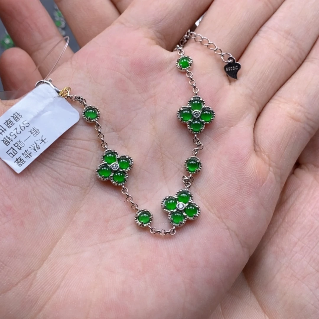 翡翠银S925镶嵌颈饰