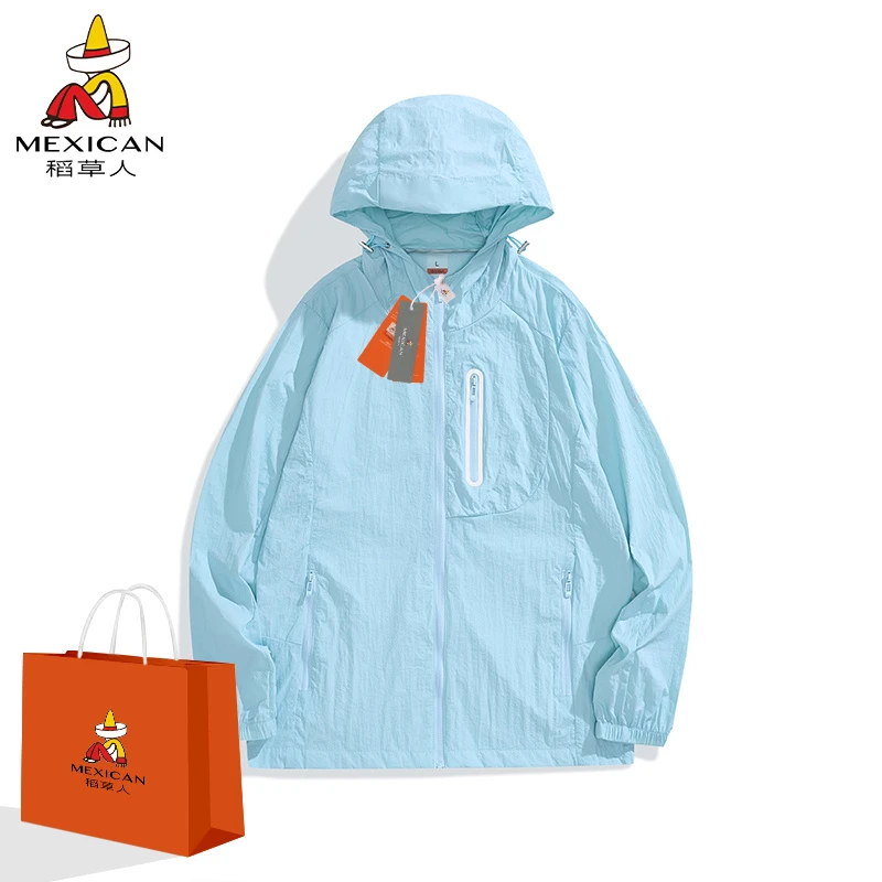 Mexican/稻草人冰丝防晒衣女夏季情侣垂钓外套防紫外线速干防晒服