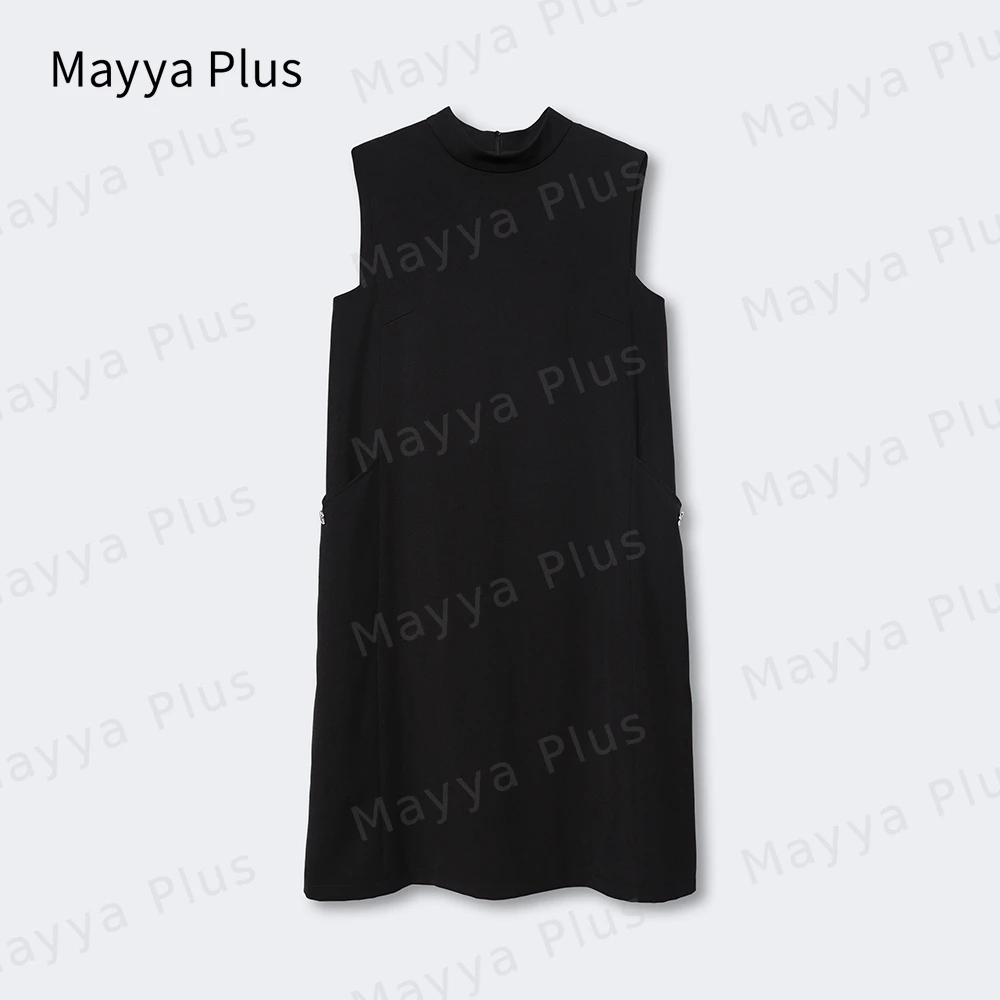 【黑胶唱片】Mayya Plus麦芽定制气质显瘦遮肉休闲款连衣裙32336525
