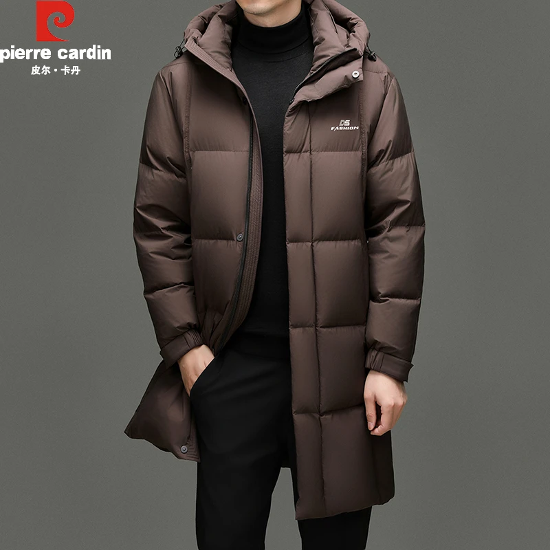 皮尔卡丹高端鸭绒羽绒服中长款加厚保暖防寒男装冬季商务休闲外套