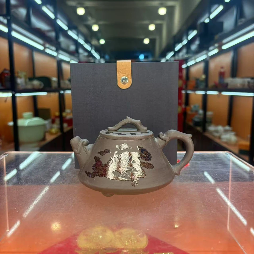 秋香茶具 黑泥紫砂变色石瓢壶家用大容量泡茶壶- 2405