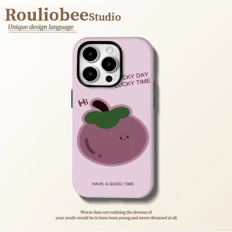 夕与空紫底山竹适用苹果16promax菲林手机壳华为vivo小米15oppo