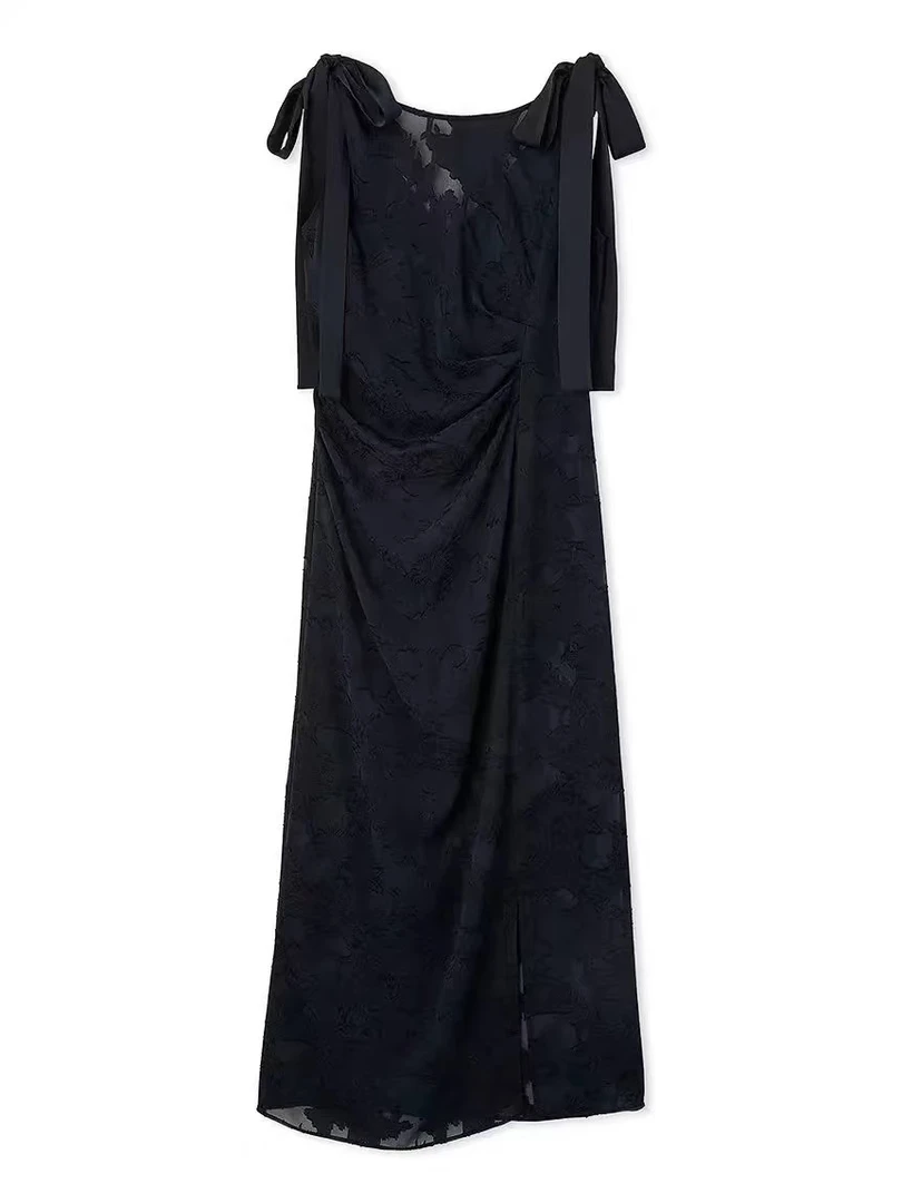 【新品】缥缈迷离~纯原F家 2025春夏 优雅提花肩带连衣裙