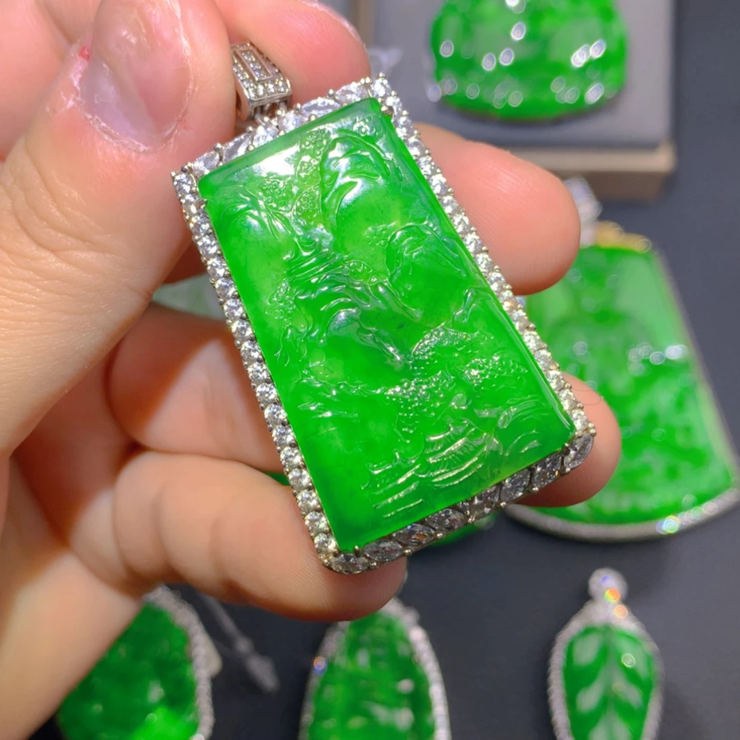 【闪购商品】翡翠吊坠(不含链)银S925镶嵌