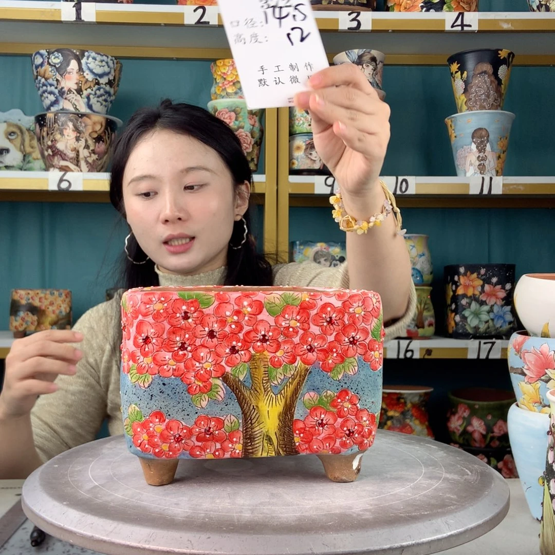 陶景德镇手工花盆372