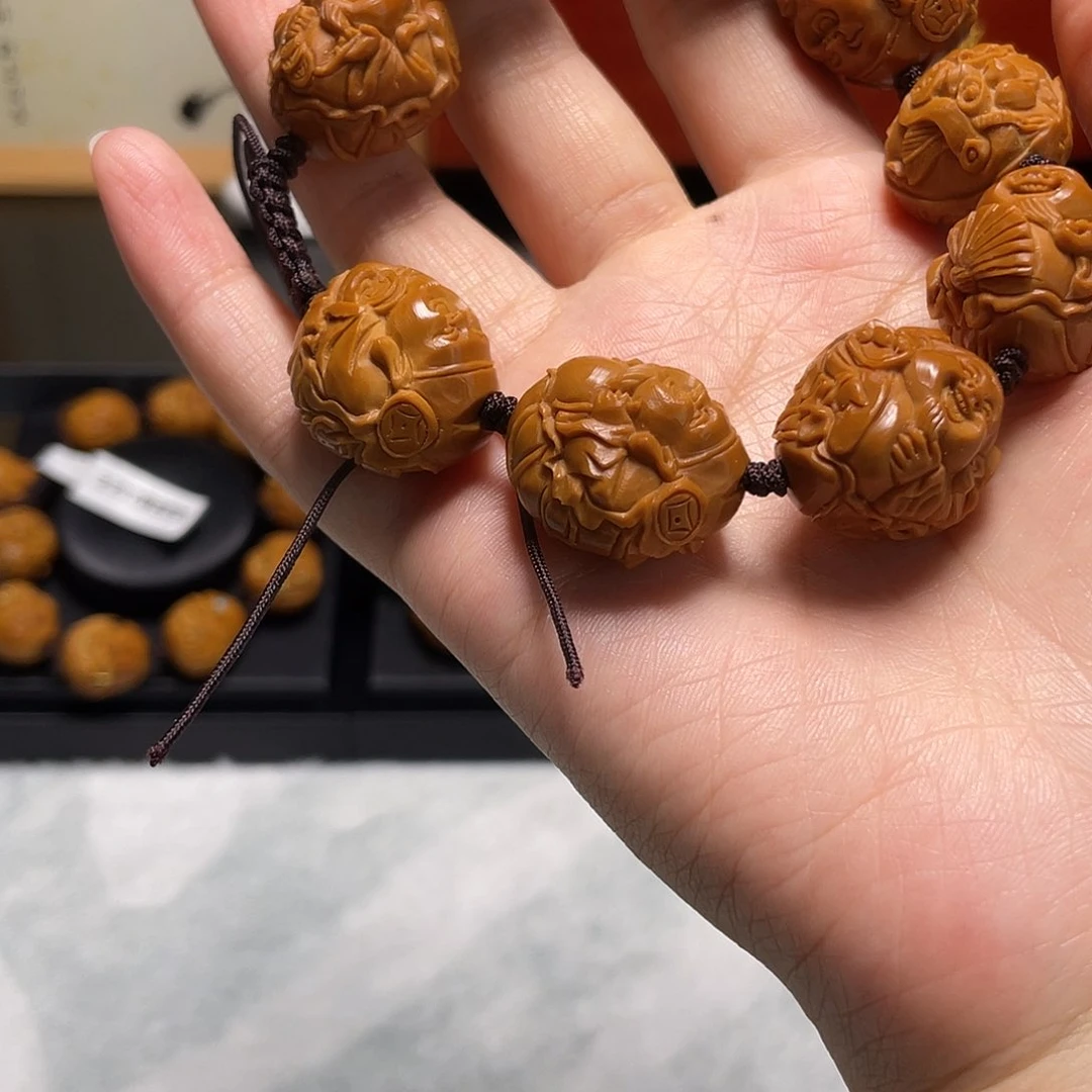橄榄核手串/手链荷叶财神