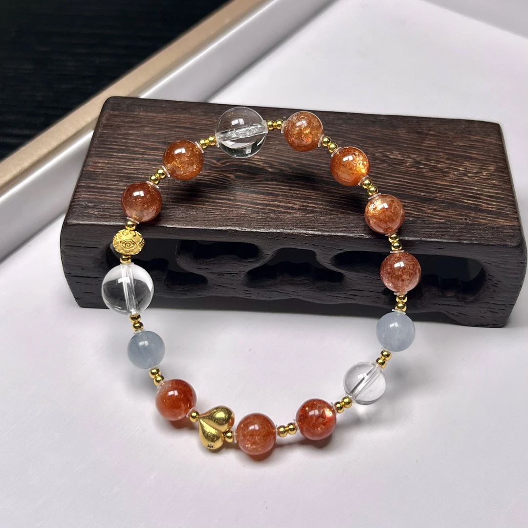 【出发】s092 金太阳+蓝兔毛s925银手串（多样性发货）