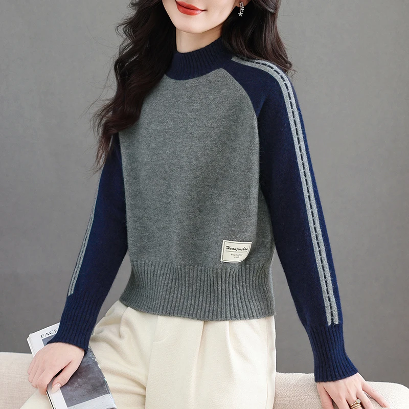 小个子短款毛衣女上衣秋冬2025新款爆款半高领内搭针织打底羊毛衫