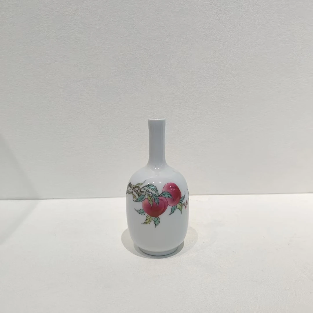 景德镇长寿（双寿桃）粉彩棒槌瓶（福利瓶）