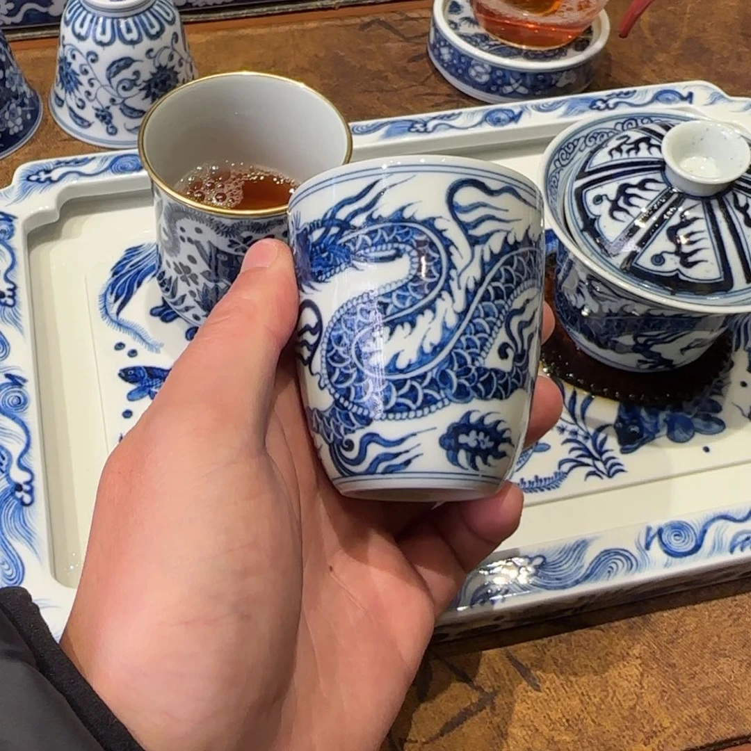 杯子瓷微微微微瑕铠甲龙纹手雷杯100cc