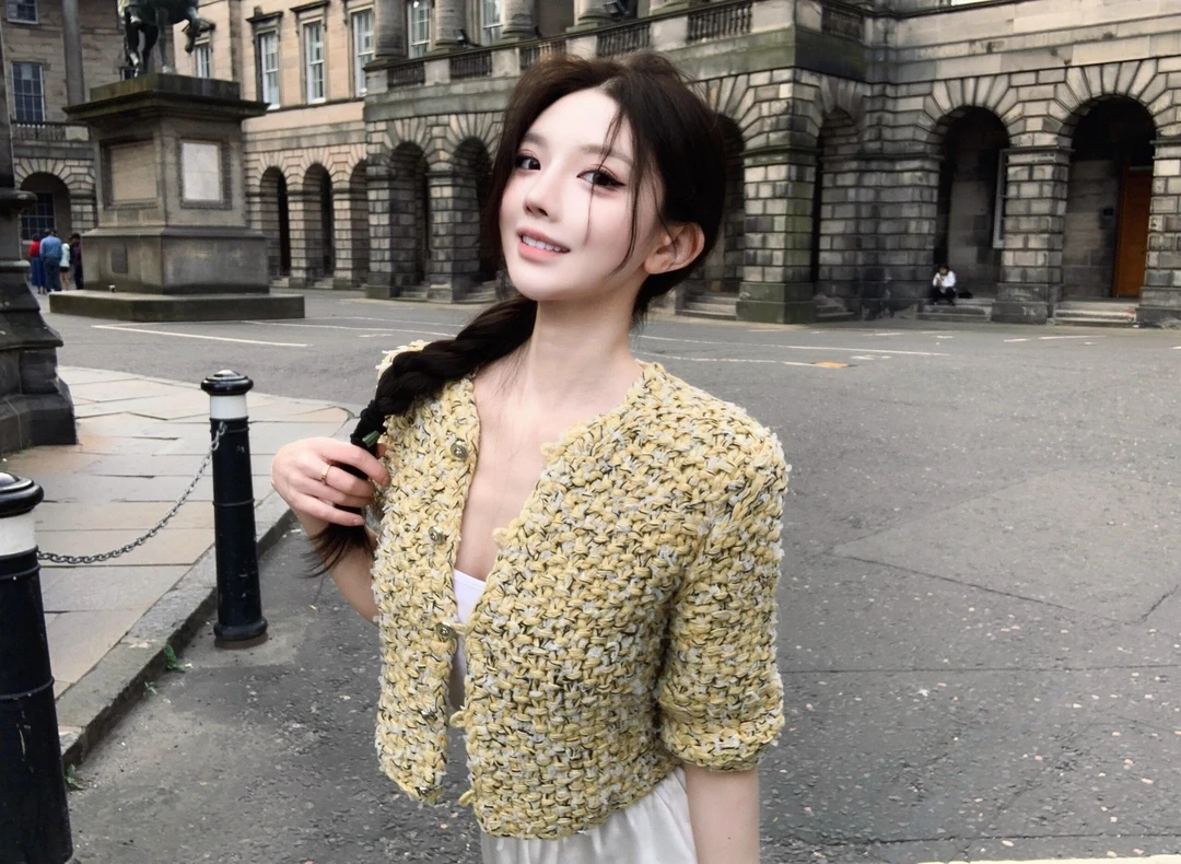 法式复古设计感重工编织小香风短外套气质百搭显瘦小众上衣