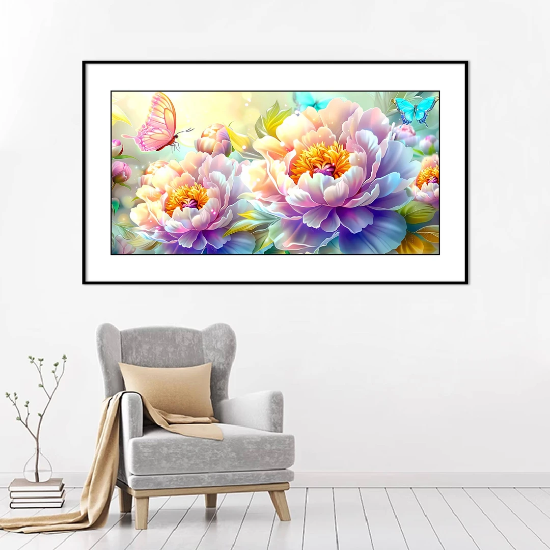 【新疆长绒棉双纱棉礼盒版】6964温情盛开十字绣大格55x110厘米满绣