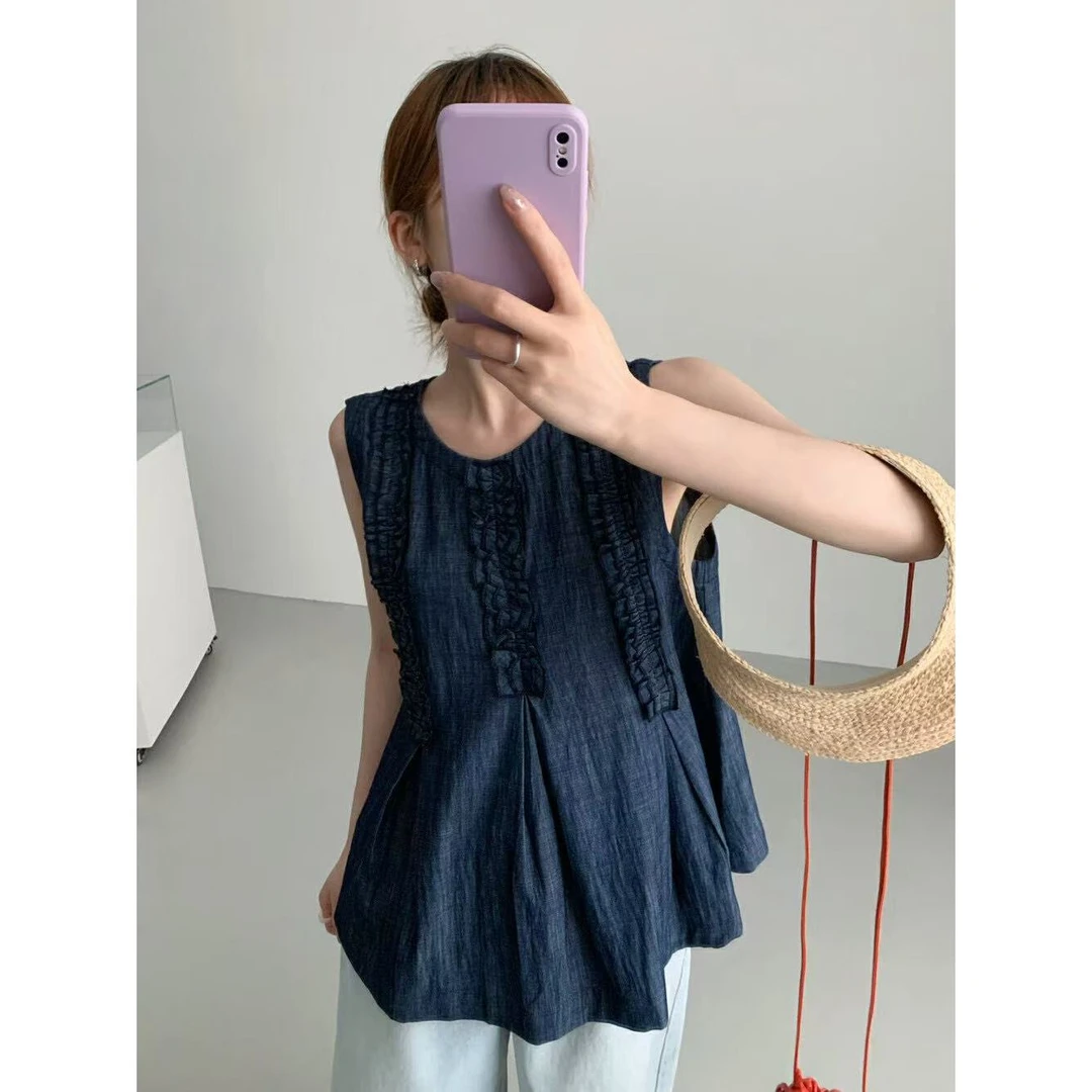 7722#YOUR#都去穿~重工工艺设计无袖背心小衫（福利）