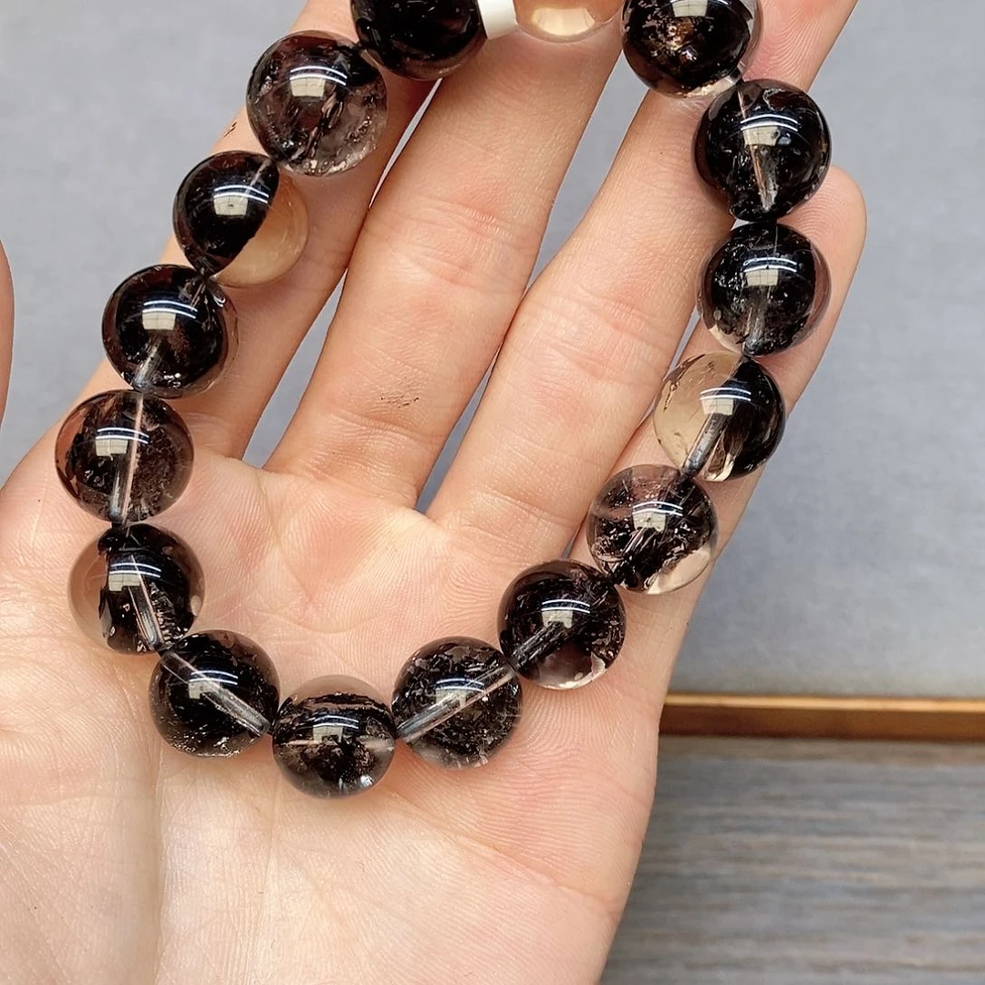 水晶手链未镶嵌薇**拉42黑闪灵13mm