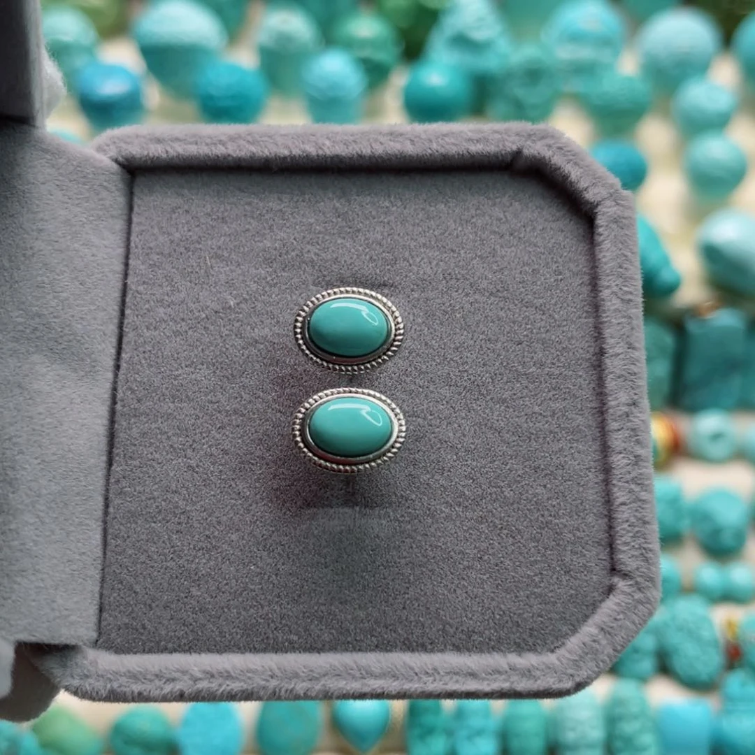 绿松石珠宝奇石银S925镶嵌