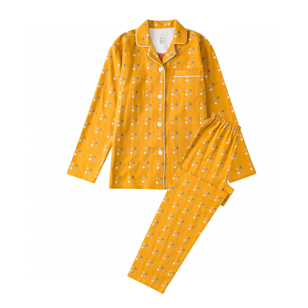 【法布丽娜】四宫格长袖 双层纱家居服舒适柔软亲肤透气