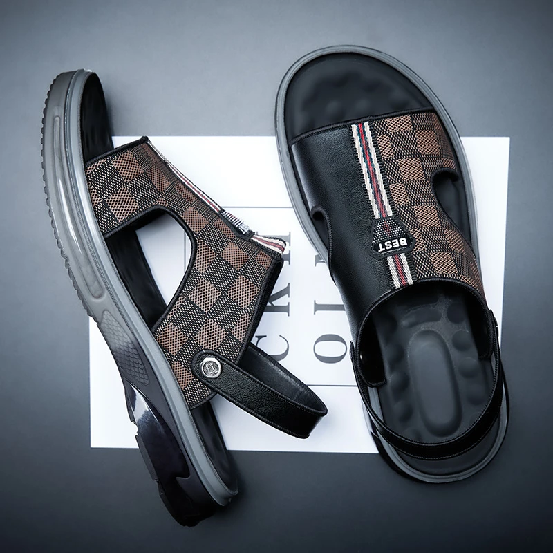 法菲欧男鞋潮款防滑耐磨软底时尚休闲百搭透气男款两穿凉鞋沙滩鞋