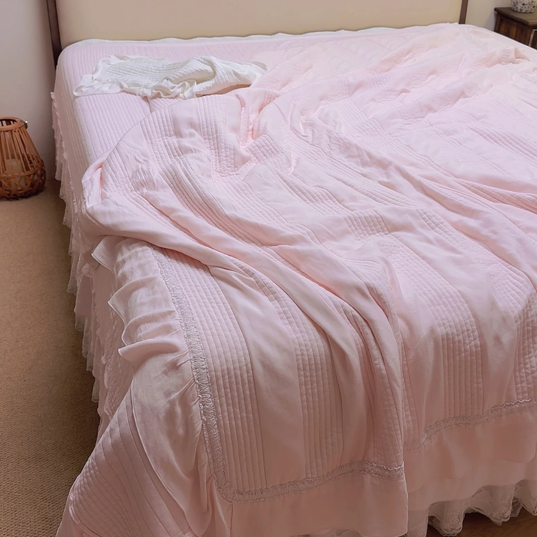 棉罗曼粉色被子200×230