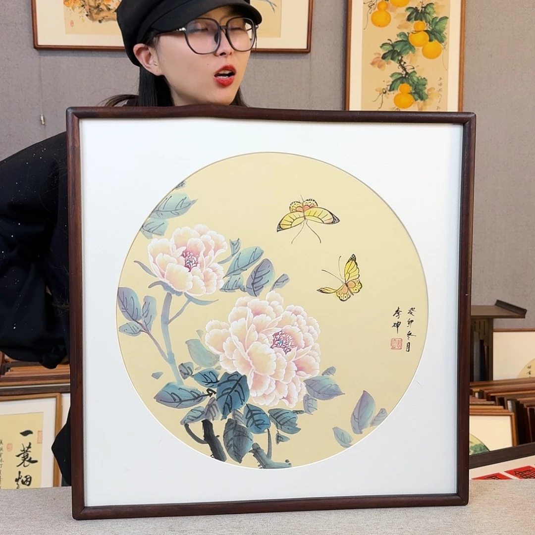 碑帖纯手绘，纯手写带框尺寸：53×53厘米