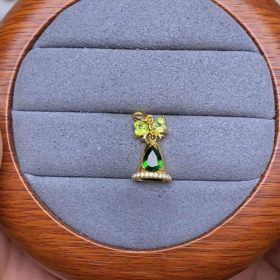 透辉石吊坠银S925镶嵌