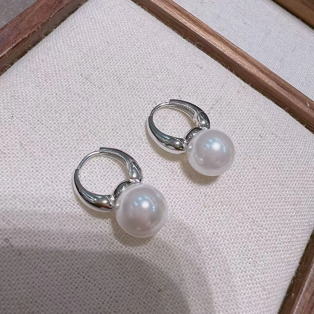 925银耳饰 旺莱 899 高货卡10MM施家珠重工耳扣S826881013 凤选