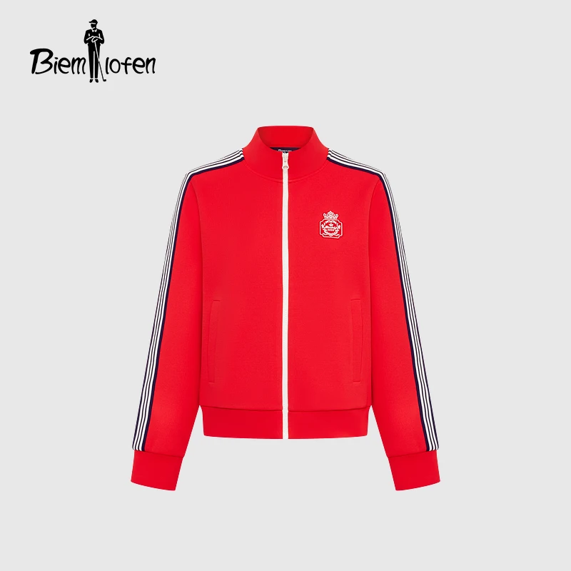 【商场同款新品】比音勒芬2025春季女运动撞色刺绣标章轻量立领夹克