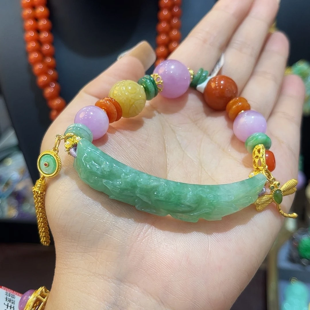 未镶嵌手串翡翠青*手串
