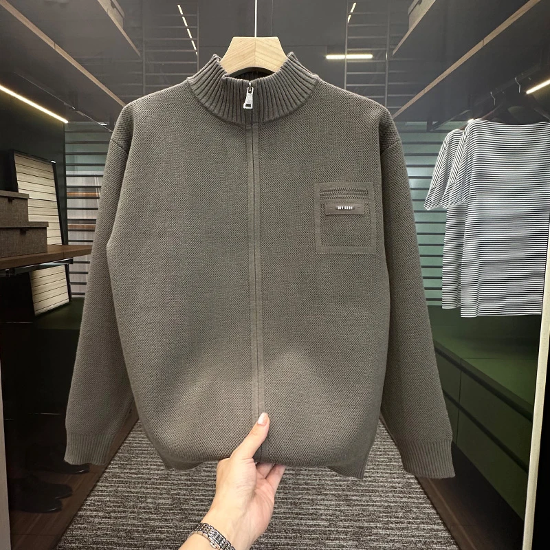 秋冬立领毛衣男士开衫2025新款针织衫青年外套帅气打底衫高级感潮