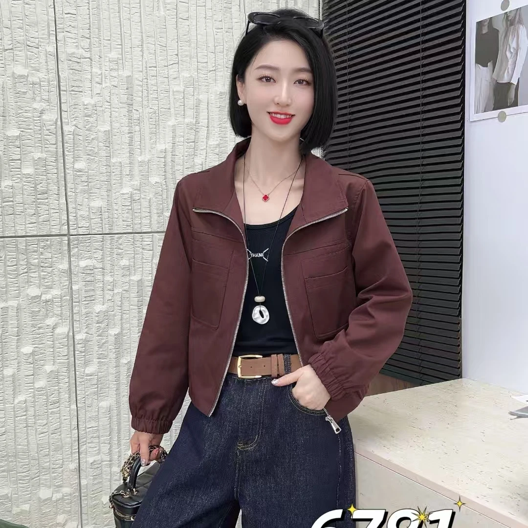 2025新品气质女士短款风衣开衫外套86871